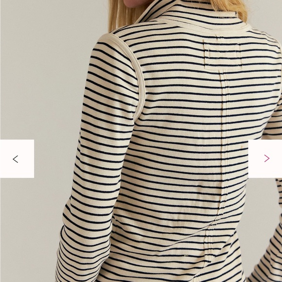 We The Free Lake Striped Ribbed Stretchy Long Sleeve Henley Top XL NWT - Picture 4 of 13